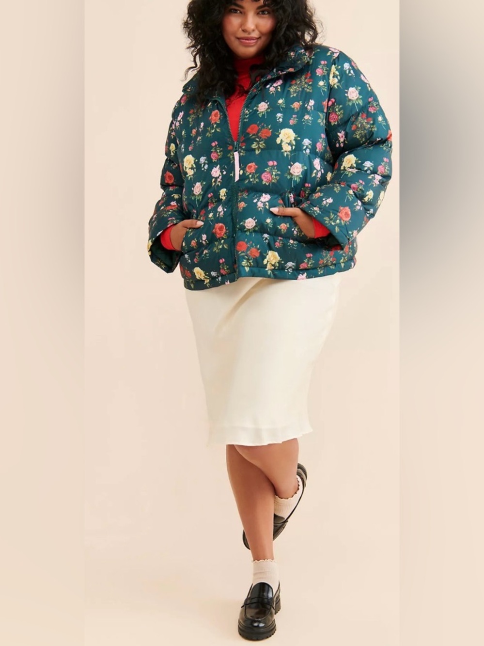 Anthropologie Nuuly Rachel Antonoff Jemma Rose Floral Puffer Jacket EUC - Picture 3 of 9